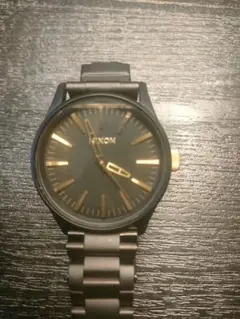 NIXON アナログ腕時計 マッドブラック/ゴールド 美品