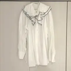 JEANASIS ハイショクメローダブルフリルブラウス