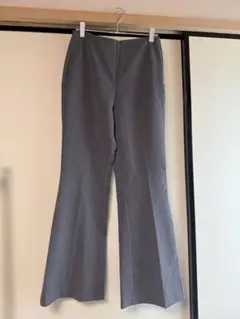 グレー フレアパンツ ジッパー付き