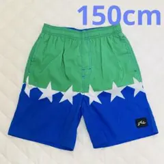 【150cm】水着 サーフパンツ アンダーパンツ付 緑×青 男の子