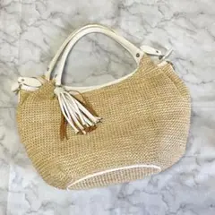 【wind mail】かご編みハンドバック♡ショルダーバック2way♡ベージュ
