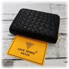 【新品未使用♪】LOUIE DENNIS カードケース　ブラック　ウロコ柄
