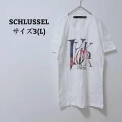 シュリセル　Tシャツ　半袖　プリント　綿　コットン100　Uネック　サイズ3　Ｌ