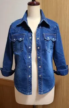 美品 ウエスタン デニムシャツ 七分袖