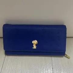 スヌーピー モチーフ 長財布 青