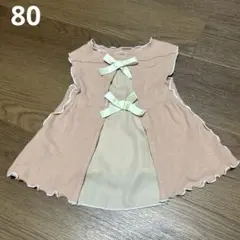 プティマイン　バックリボン　メロー　チュニック　80