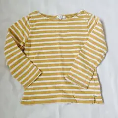 セラフ　ボーダー　ロングTシャツ　イエロー　90cm