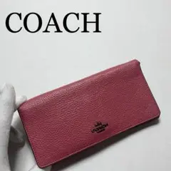 COACH コーチ レディース 長財布 57872 ルージュ ストラップ内臓