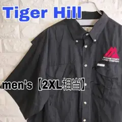 D4【Tiger Hill】半袖シャツ ワークシャツ【メンズ2XL相当】ブラック
