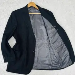 未使用級✨五大陸　カシミヤ混テーラードジャケット　Lブラック　高級　アンコン