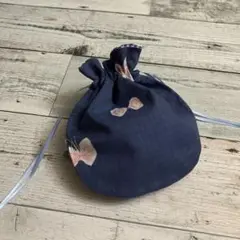ハンドメイド　まんまる巾着　小物入れ　ミナペルホネン　hanahane使用