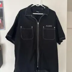 XLARGE ブラック ジップアップシャツ L
