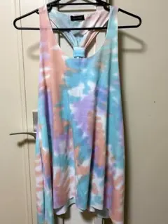MAXTEES タイダイ ノースリーブチュニック　水着の上ワンピ　ヨガ　水泳　海