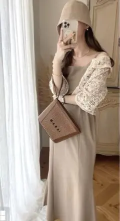 【GRL】ベージュ キャミワンピース