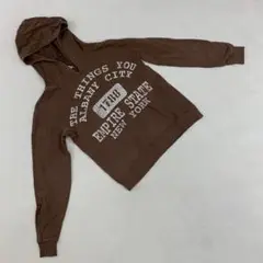 Attu キッズパーカーブラウンプリント 長 カジュアル 130