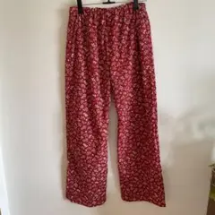 【ハンドメイド】花柄赤パンツ