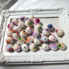 目玉ビーズ ぐろかわ ビーズペン キーホルダー