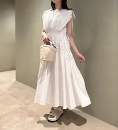 【CELFORD】 カシュクールリボンノースリーブワンピース 36サイズ