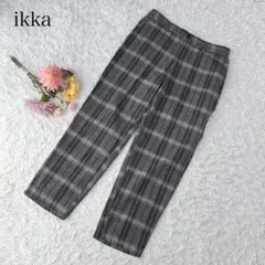 【M】イッカ　カジュアルパンツ　チェック柄　ウエストゴム　大人可愛い