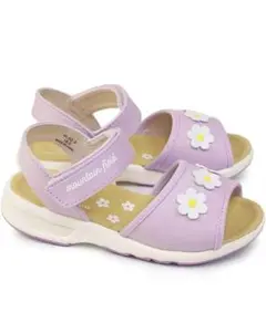 【美品】ムーンスター　サンダル　パープル　お花　17cm