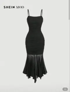 SHEIN MOD ブラックキャミワンピース
