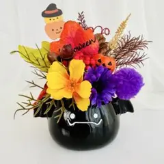 ハロウィン フラワーアレンジ ハンドメイド 玄関 ハロウィン オブジェ D3