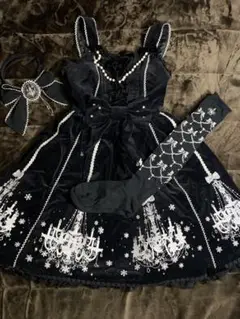希少Angelic Pretty／子鹿のミルキーちゃん黒色ベロアスカート