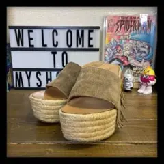 良品 Chloe ウェッジソールサンダル ベージュ サイズ不明 高さ盛れる!