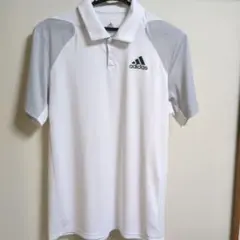 adidas テニスウェア ホワイト/グレー メンズサイズM