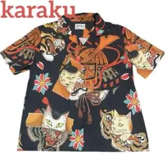 karaku メンズ　アロハシャツ　スカル柄　新品未使用　サイズL　タグ付き karaku メンズ アロハシャツ スカル柄 新品未使用 サイズL タグ
