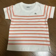 オフホワイト・オレンジストライプTシャツ 95㎝