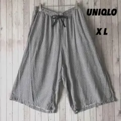 【UNIQLO】 リラコ　チェック柄　黒/白　ルームウェア　肌ざわり良好　 XL