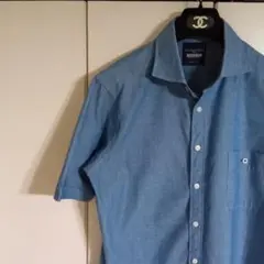 BEAMS　インディゴ　シャンブレーシャツ　半袖　XL　日本製