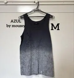 AZUL アズール　タンクトップ　花柄　グレー　黒　グラデーション　M