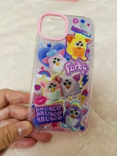 ファービー　iPhone14 透明ケース ラメ入り　スキニーディップ