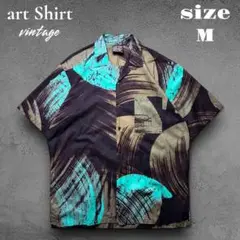 美品 古着【バティック染】Caribelle Batik アートシャツ 開襟 M