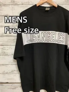 メンズプリント Tシャツ フリーサイズ黒