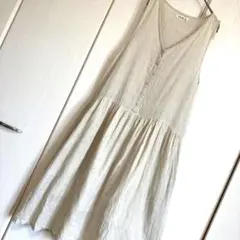 ⭐️Samansa Mos2 SM2❤️麻混⭐️ノースリーブ❤️ワンピース⭐️裏地有❤️