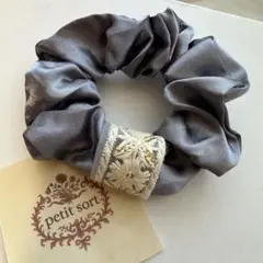 【2点ご購入で1000円】インド刺繍リボンシュシュ No.459