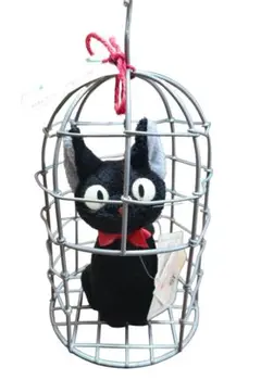 【美品】魔女の宅急便 ジジ かご入りぬいぐるみフック付き かわいいしっぽ付き