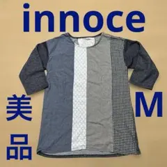 ［ 美品 ］ innoce パッチワーク 五分袖Tシャツ　レディースMサイズ