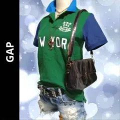 GAP 平成ギャル ギャル マクブリング ピチT ポロ 緑/青 海外ガール