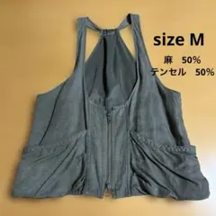 ⭐️ジレ　麻50% テンセル50% size38（M）　②