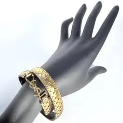 【美品】Saint Laurent サンローラン　パイソン　ブレスレット　YSL