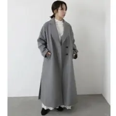 スローブイエナ メルトン フレア ロングコート スリット 高級