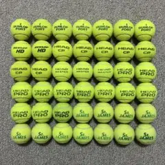 中古テニスボール42個　 DUNLOP FORT、St.JAMESなど