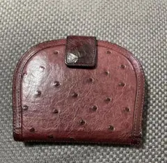 美品　オーストリッチ　財布　ボルドー