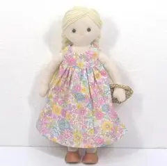 お人形のお洋服と小物のセット CHECK&STRIPE ハンドメイドC&S 薄桃