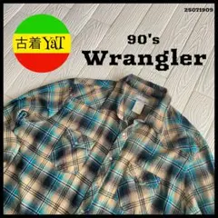 90s00sWranglerラングラーチェックネルシャツUS古着アメカジ好配色