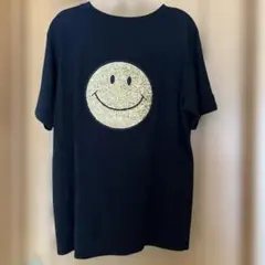 【匿名配送】Tシャツ　夏　スパンコール　スマイリー　にこちゃん　韓国